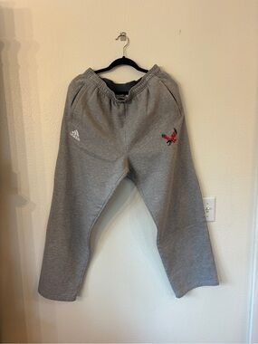 adidas Gray Sweatpants with Red Eagle Patch